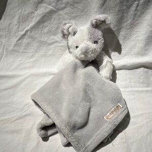 Gray Plush Bunny Lovey Blanket